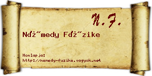 Némedy Füzike névjegykártya